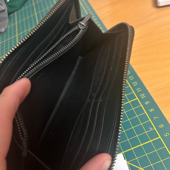 Coach monogram leather and canvas accordion wallet in black and grey - Picture 6 of 9